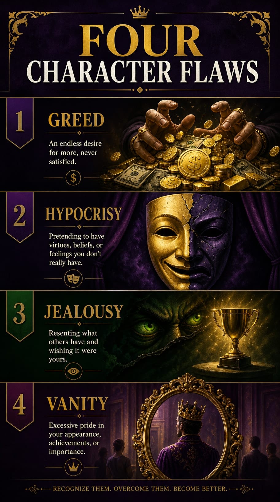 Four Character Flaws infographic