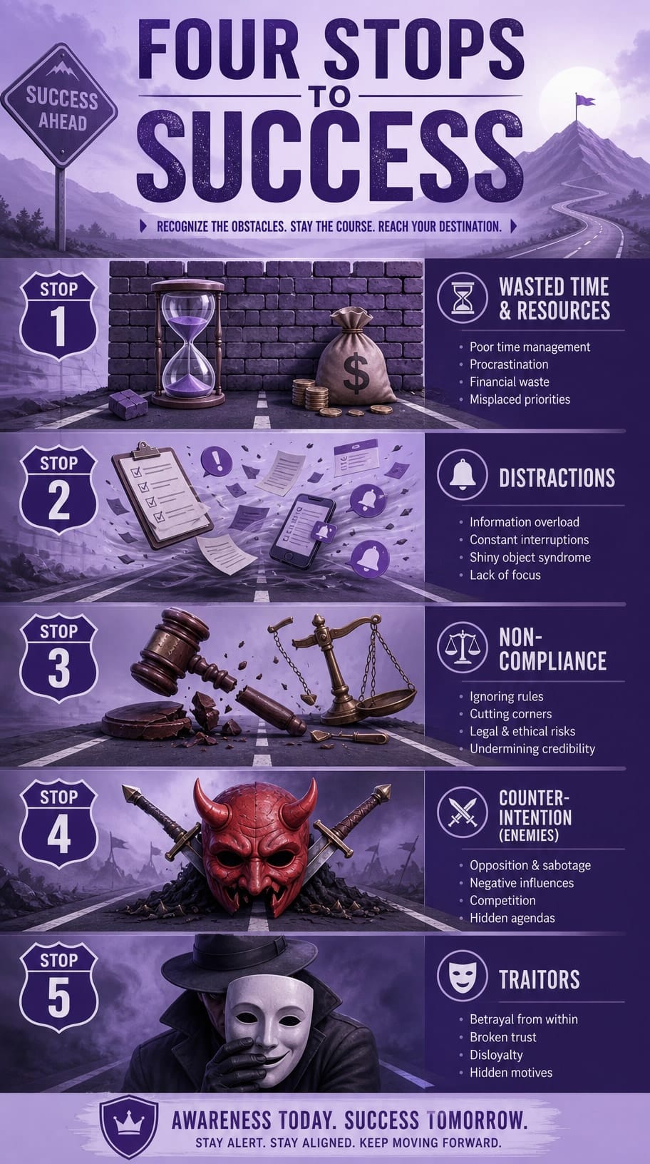 Four Stops to Success infographic