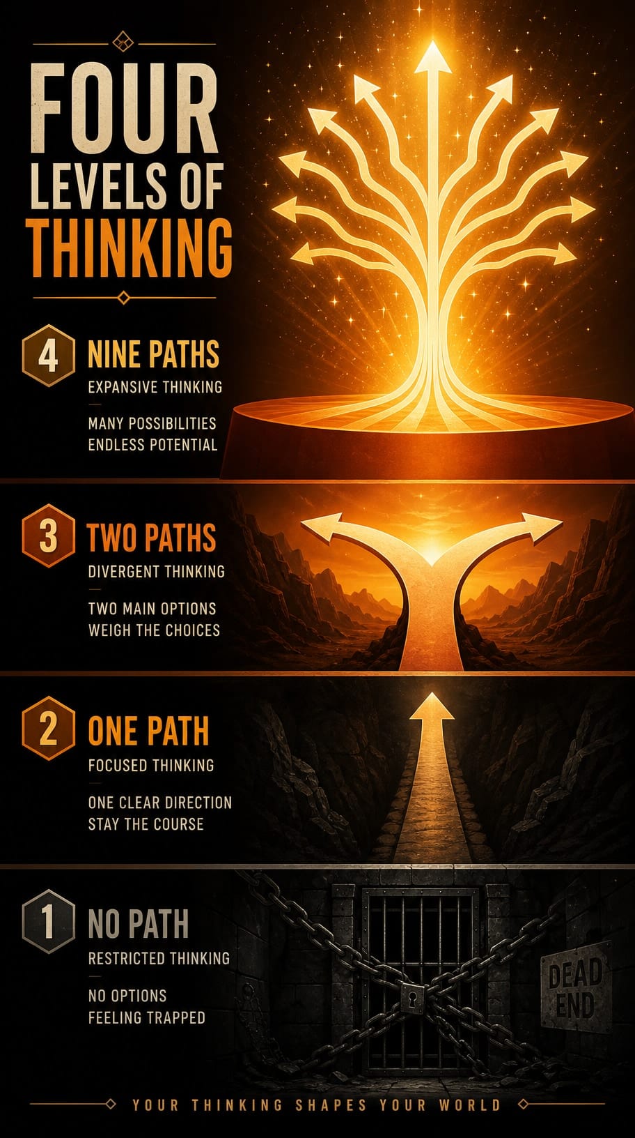 Four Levels of Thinking infographic